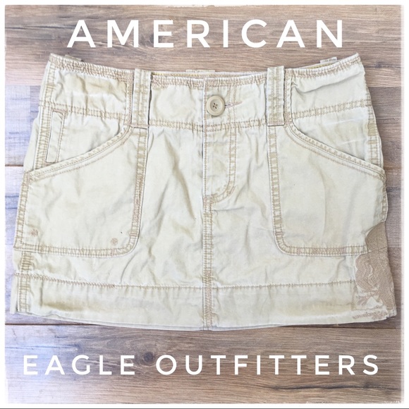 American Eagle Outfitters Dresses & Skirts - American Eagle Cargo Mini Skirt Size 2 Tan B1